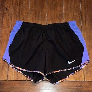 Nike Women's Black and Purple Athletic Shorts
